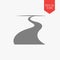 Road icon. Flat design gray color symbol. Modern UI web navigation, sign.