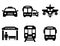 Road icons with transport silhouette