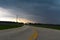 Road and incoming storm