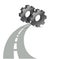 Road and industrial gears illustration design