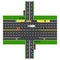 Road infographics. Large highway intersection with the road. With the cars and traffic lights.