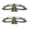 Road interchange. Highway with yellow markings in the perspective. illustration: