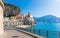 Road leading along Amalfi coast to small town Atrani in province of Salerno, Campania region, Italy