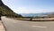 Road leading down towards port of alcudia in mallorca, perfect place for cycling.