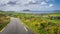 Road leading to Dunquin village with beautiful panoramic view on Dingle Peninsula