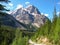 Road leading to huge mountain at  Spiral Tunnels Viewpoint, Yoho National Park, BC, Canada