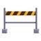 Road line barrier icon, cartoon style