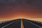 Road lines, clouds and sky in florida