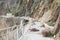 Road of love from Riomaggiore to Manarola, rock fall, landslide, closed for repairs, Cinque Terre, Italy