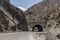 Road M34 in Turkestan mountain Range in Tajikist