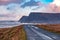 The road between Malin Beg and Glencolumbkille during storm Ciara in County Donegal - Ireland