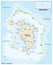 road map of the French Polynesian atoll Bora Bora