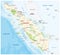 Road map of the indonesian island sumatra