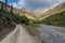 Road in Marguzor Haft Kul in Fann mountains, Tajikist