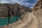 Road by Marguzor lake in Haft Kul in Fann mountains, Tajikist