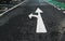 Road marking: two arrows