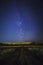 Road and the Milky Way at the night