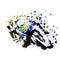 Road motorbike racing, polygonal illustration