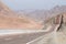 Road and mountain landscape, Egypt, South Sinai