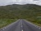 Road in mountain landscape in north Sweden