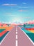 Road, Mountain, Landscape, Summer wallpaper vector art