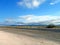 Road, mountains and azure blue sky, nature,