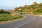 Road in the mountains at the center of Socotra island