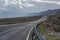 Road through mountains in Israel winter. Sunny day picture with copy space