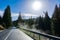 Road in the mountains of the Ukrainian Carpathians