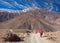 Road from Muktinath to Jomsom on Annapurna Circuit trek, Nepal