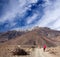 Road from Muktinath to Jomsom on Annapurna Circuit trek, Nepal