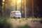 On the road with our camper van: a sunny journey through green forests