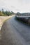 Road over dam of Venford Reservoir, Dartmoor