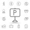 road parking sign icon. Element of simple icon for websites, web design, mobile app, info graphics. Thin line icon for website