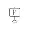 road parking sign icon. Element of simple icon for websites, web design, mobile app, info graphics. Thin line icon for website des