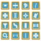 Road parts constructor icons set sapphirine square vector