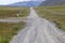 Road in Patagonian farm in Magallanes Region, southern Chile