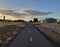 Road path horizon sky clouds sunset