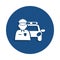 road patrol icon in badge style. One of Police collection icon can be used for UI, UX