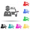 road patrol multi color style icon. Simple glyph, flat vector of police icons for ui and ux, website or mobile application