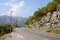 The road from Perast to Risan. Montenegro. Boka Kotorska Bay