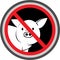 Road prohibition sign icon with a pig