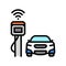 road radar self vehicle color icon vector illustration