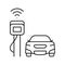 road radar self vehicle line icon vector illustration