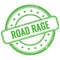 ROAD RAGE text on green grungy round rubber stamp