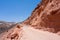 Road in red desert in Peru