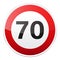 Road red sign on white background. Road traffic control.Lane usage. Stop and yield. Regulatory sign. Street. Speed limit