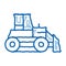 road repair bulldozer doodle icon hand drawn illustration