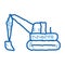 road repair excavator doodle icon hand drawn illustration