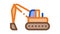 road repair excavator Icon Animation